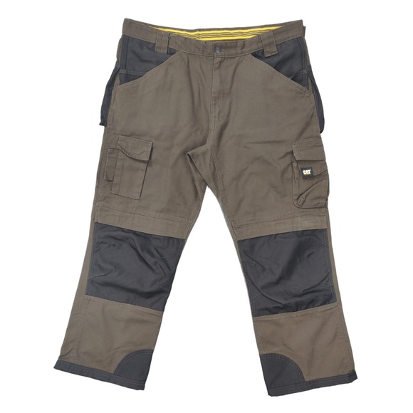 CAT 40x30 Work Pants Cargo Reinforced Double Knee Brown Utility Pockets Durable - Picture 1 of 16